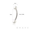 PEARL COAT BALL 316L SURGICAL STEEL CURVED BARBELL